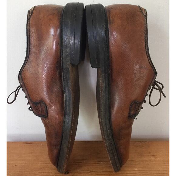 Vintage Eddie Bauer Lace Up Brown Leather Soled Oxford Dress Shoes 40.5 7.5D